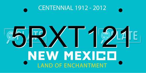 5RXT121 New Mexico License Plate