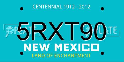5RXT90 New Mexico License Plate