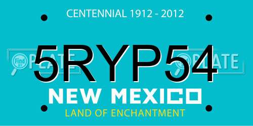 5RYP54 New Mexico License Plate