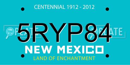 5RYP84 New Mexico License Plate