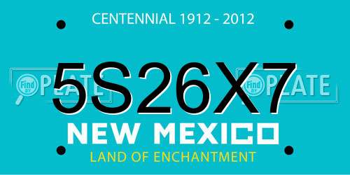 5S26X7 New Mexico License Plate