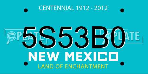 5S53B0 New Mexico License Plate