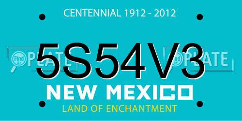 5S54V3 New Mexico License Plate