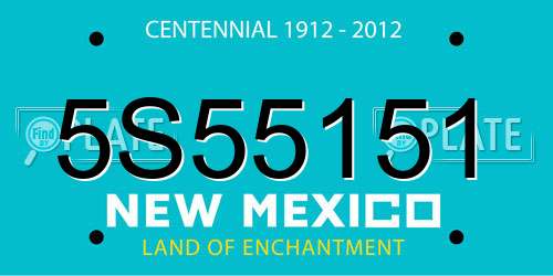 5S55151 New Mexico License Plate