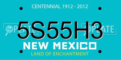 5S55H3 New Mexico License Plate