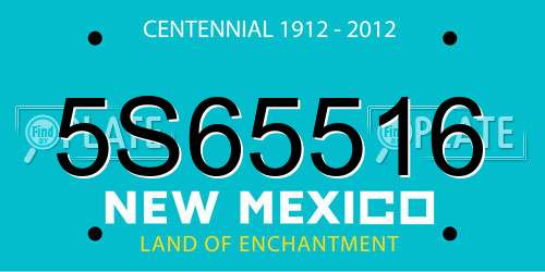 5S65516 New Mexico License Plate