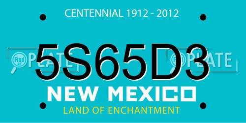 5S65D3 New Mexico License Plate
