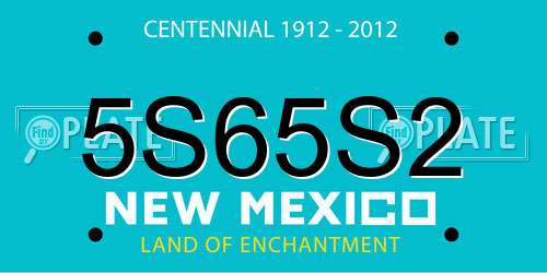 5S65S2 New Mexico License Plate