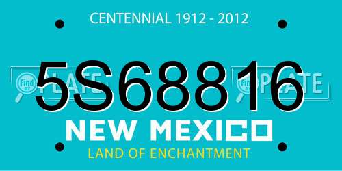 5S68816 New Mexico License Plate