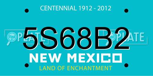 5S68B2 New Mexico License Plate