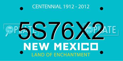 5S76X2 New Mexico License Plate
