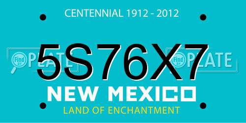 5S76X7 New Mexico License Plate
