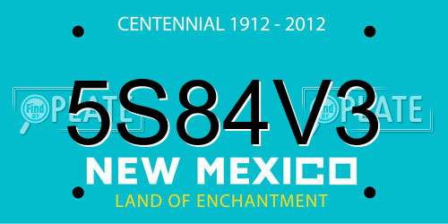 5S84V3 New Mexico License Plate