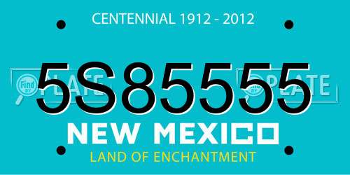 5S85555 New Mexico License Plate