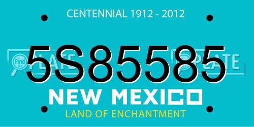 5S85585 New Mexico License Plate