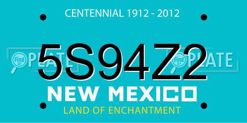 5S94Z2 New Mexico License Plate