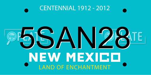5SAN28 New Mexico License Plate