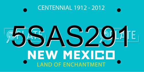 5SAS291 New Mexico License Plate