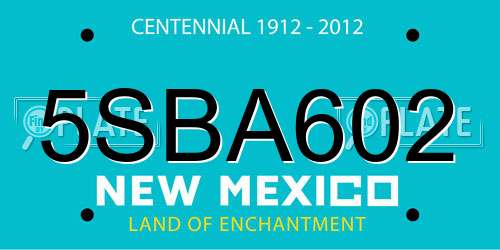 5SBA602 New Mexico License Plate