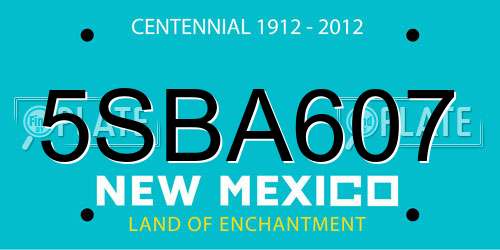 5SBA607 New Mexico License Plate