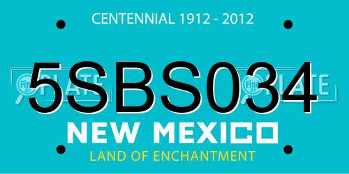 5SBS034 New Mexico License Plate