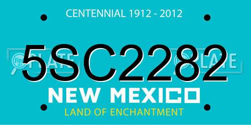 5SC2282 New Mexico License Plate