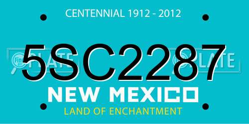 5SC2287 New Mexico License Plate