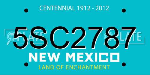 5SC2787 New Mexico License Plate