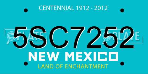 5SC7252 New Mexico License Plate