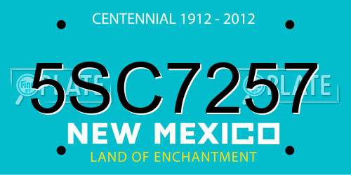 5SC7257 New Mexico License Plate