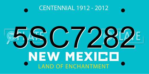 5SC7282 New Mexico License Plate