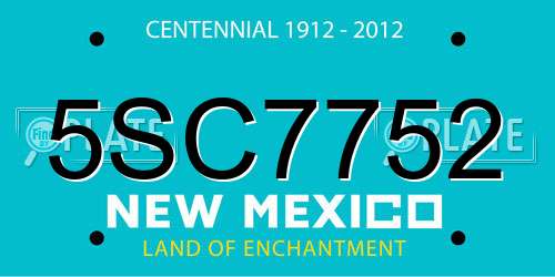5SC7752 New Mexico License Plate