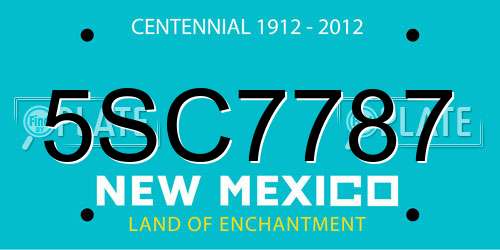 5SC7787 New Mexico License Plate