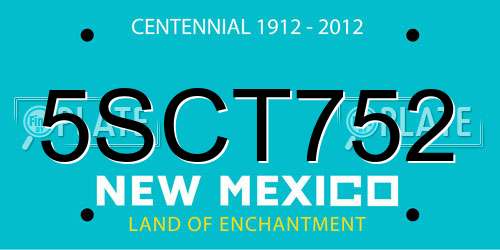5SCT752 New Mexico License Plate