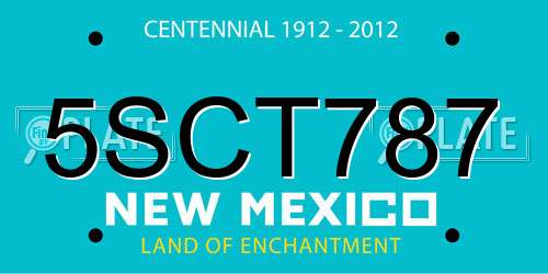 5SCT787 New Mexico License Plate