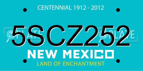 5SCZ252 New Mexico License Plate