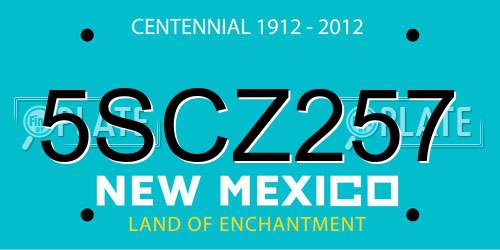 5SCZ257 New Mexico License Plate