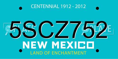 5SCZ752 New Mexico License Plate