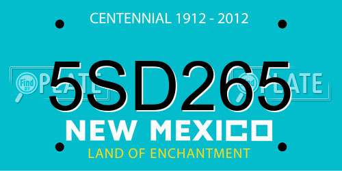 5SD265 New Mexico License Plate