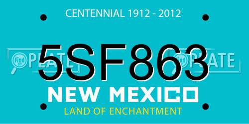 5SF863 New Mexico License Plate