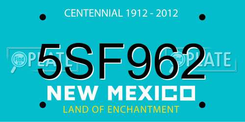 5SF962 New Mexico License Plate