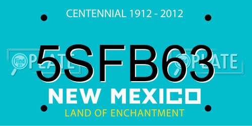 5SFB63 New Mexico License Plate