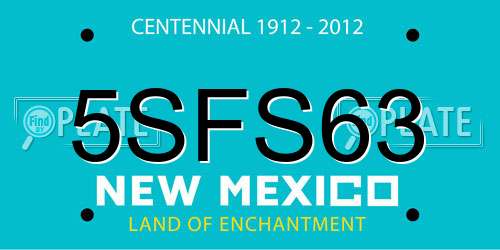 5SFS63 New Mexico License Plate