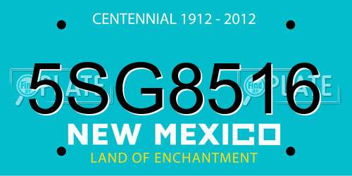 5SG8516 New Mexico License Plate