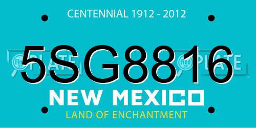 5SG8816 New Mexico License Plate