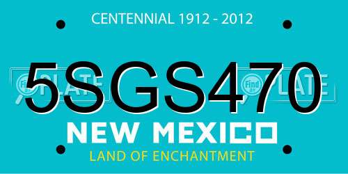 5SGS470 New Mexico License Plate