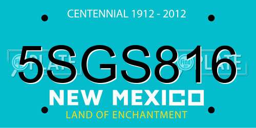 5SGS816 New Mexico License Plate
