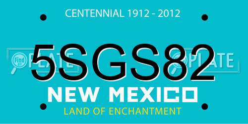 5SGS82 New Mexico License Plate