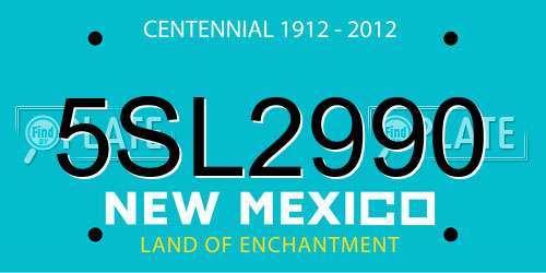 5SL2990 New Mexico License Plate