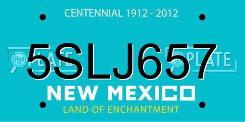 5SLJ657 New Mexico License Plate